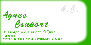 agnes csuport business card